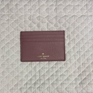 kate spade Mauve Saffiano Leather & Sequins Card Case NWOT.